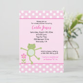 12x18 Pink Leap Frog Girl Dusche Einladung (Stehend Vorderseite)