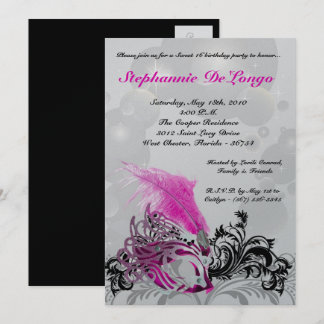 12x18 Pink Masquerade Sweet 16 Geburtstag Einladun Einladung