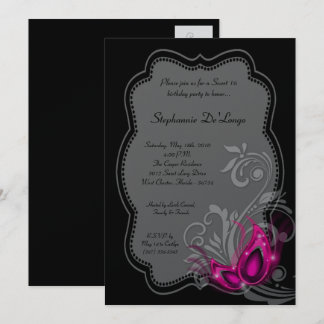 12x18 Pink Masquerade Sweet 16 Geburtstag Einladun Einladung