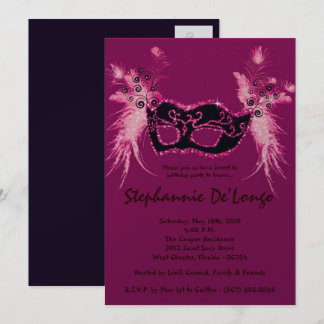 12x18 Pink Masquerade Sweet 16 Geburtstag Einladun Einladung