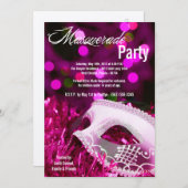 12x18 Pink Masquerade Sweet 16 Geburtstag Einladun Einladung (Vorne/Hinten)