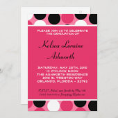 12x18 Pink Polka Dot Abschluss Einladung Ankündigu (Vorne/Hinten)