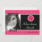 12x18 Pink Polka Dot Foto Abschluss Ankündigung (Vorderseite)