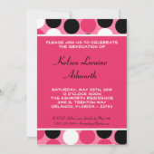 12x18 Pink Polka Dot Foto Abschluss Einladung (Rückseite)