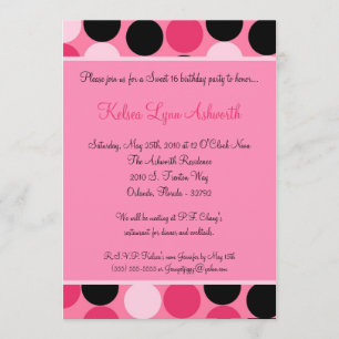 12x18 Pink Polka Dot Sweet 16 Geburtstag Einladung
