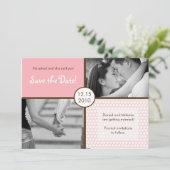 12x18 Pink Punkt Foto Ankündigung Datum freihalten (Stehend Vorderseite)