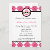 12x18 Pink Sock Monkey Toy Babydusche Einladung (Vorne/Hinten)