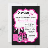 12x18 Pink Zebra präsentiert Geburtstagsparty Einl