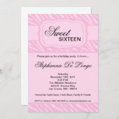 12x18 Pink Zebra Print Geburtstagsparty Einladung (Vorne/Hinten)