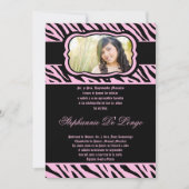 12x18 Pink Zebra Print Quinceanera Einladung (Vorderseite)