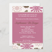 12x18 PinkPurple Retro Blume Kinderdusche Einladun Einladung (Vorne/Hinten)