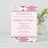 12x18 PinkPurple Retro Blume Kinderdusche Einladun Einladung (Stehend Vorderseite)