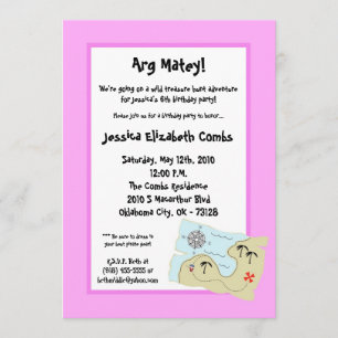 12x18 Pirate Treasure Jagd Geburtstagsparty Einlad Einladung