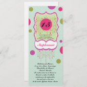 12x18 Polka Dot Quinceanera Einladung zum Geburtst (Vorne/Hinten)