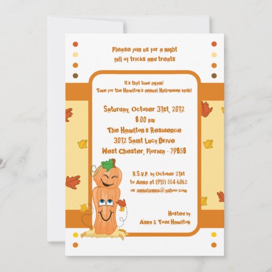 12x18 Pumpkin Patch Halloween-Party Einladung (Vorderseite)