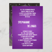 12x18 Purpl DJ Spin Turntable Quinceanera Einladun Einladung (Vorne/Hinten)