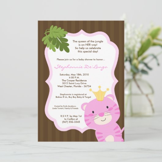 12x18 Queen of the Jungle Baby Shower Einladung (Stehend Vorderseite)