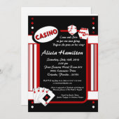 12x18 Red & Black Las Vegas Bachelorette Einladung (Vorne/Hinten)