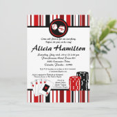 12x18 Red & Black Las Vegas Bachelorette Einladung (Stehend Vorderseite)