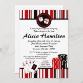 12x18 Red & Black Las Vegas Bachelorette Einladung (Vorne/Hinten)