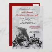 12x18 Red Black Masquerade Weihnachten XMAS Einlad Einladung (Vorne/Hinten)