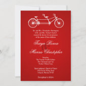 12x18 Red Double Bike Old Linen Hochzeit Einladung (Vorderseite)