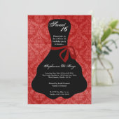 12x18 Red Dress Sweet 16 Geburtstag Einladung (Stehend Vorderseite)