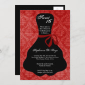 12x18 Red Dress Sweet 16 Geburtstag Einladung (Vorne/Hinten)