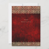 12x18 RED Gold Lace Wedding Print oder Download Einladung (Rückseite)