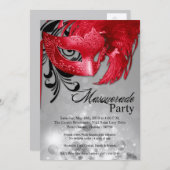 12x18 Red Masquerade Sweet 16 Geburtstag Einladung (Vorne/Hinten)
