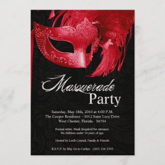 12x18 Red Masquerade Sweet 16 Geburtstag Einladung