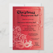 12x18 Red Masquerade Weihnachten XMAS Ball Einladu Einladung (Vorderseite)