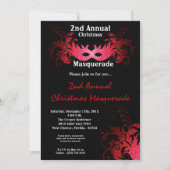 12x18 Red Masquerade Weihnachten XMAS Einladung (Vorderseite)
