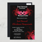 12x18 Red Masquerade Weihnachten XMAS Einladung (Vorne/Hinten)