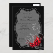 12x18 Red Masquerade Weihnachten XMAS Einladung (Vorne/Hinten)