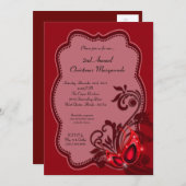 12x18 Red Masquerade Weihnachten XMAS Einladung (Vorne/Hinten)
