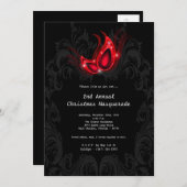 12x18 Red Masquerade Weihnachten XMAS Einladung (Vorne/Hinten)
