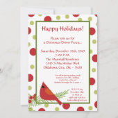 12x18 Red Robin Holly Party Einladung (Vorderseite)