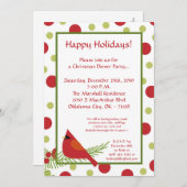 12x18 Red Robin Holly Party Einladung (Vorne/Hinten)