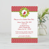 12x18 Red Robin Mistletoe Party Einladung (Stehend Vorderseite)