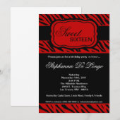 12x18 Red Zebra Print Geburtstagsparty Einladung (Vorne/Hinten)