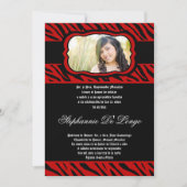 12x18 Red Zebra Print Quinceanera Einladung (Vorderseite)