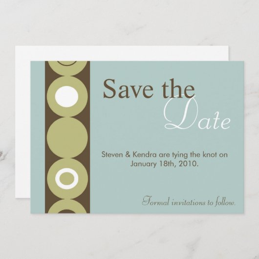 12x18 Retro Circle Blue Ankündigung Datum freihalt (Vorne/Hinten)