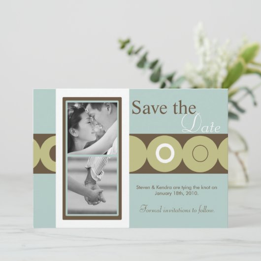 12x18 Retro Circle Foto Ankündigung Datum freihalt (Stehend Vorderseite)
