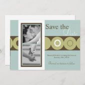 12x18 Retro Circle Foto Ankündigung Datum freihalt (Vorne/Hinten)