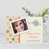 12x18 Retro Polka Dot Foto Senior Ankündigung (Stehend Vorderseite)