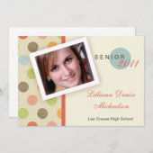 12x18 Retro Polka Dot Foto Senior Ankündigung (Vorne/Hinten)