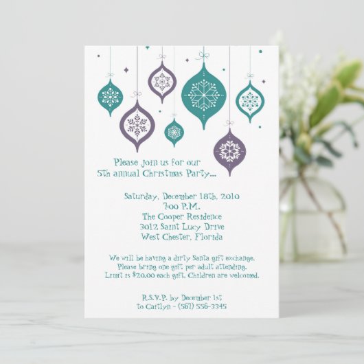 12x18 Retro XMAS Weihnachtsschmuck Einladung (Stehend Vorderseite)