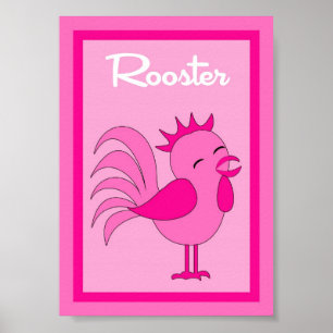 12x18 Rooster Barn Yard Girl's Club Poster