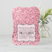 12x18 Rose Gold Glitzer Hochzeitseinladung Einladung (Stehend Vorderseite)